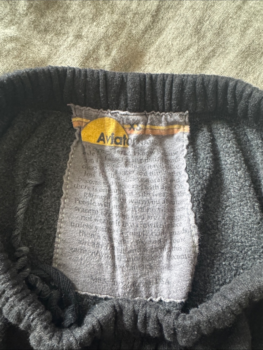 Aviator Nation Black Sweatpants with Rainbow Smiley Faces - Picture 2 of 3